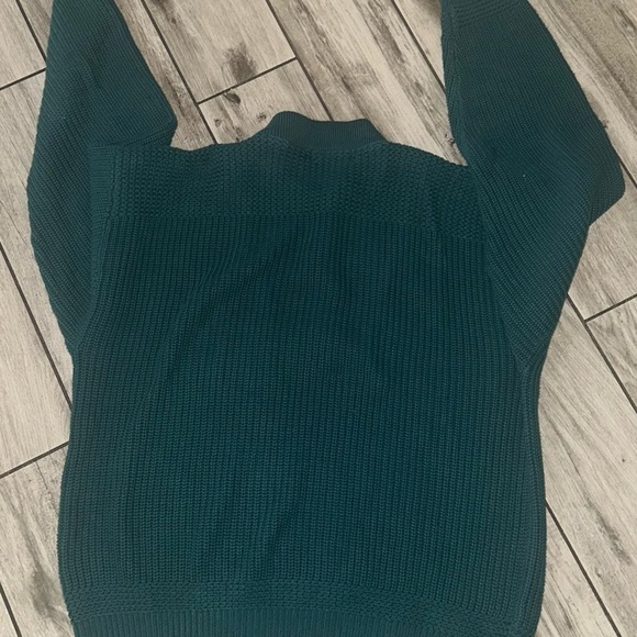 Men’s pre own as is Green Eddie Bauer button up sweater cardigan size M medium - Picture 6 of 6